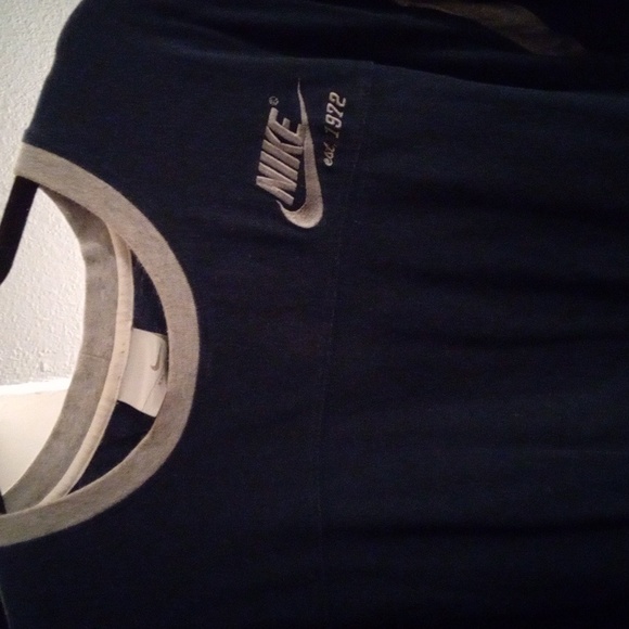 Nike Black Tee with Gray Trim - Picture 1 of 4